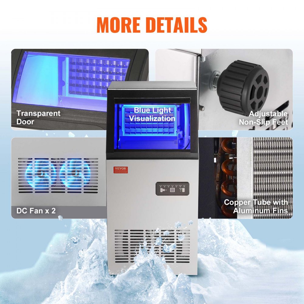 SKF-BT45F - 100 lbs/24H VEVOR Commercial Ice Maker with Self-Cleaning Function