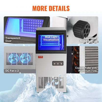 SKF-BT45F - 100 lbs/24H VEVOR Commercial Ice Maker with Self-Cleaning Function
