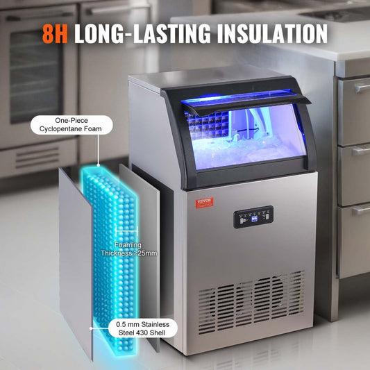SKF-C50F - Efficient 120 lbs/24H Commercial Ice Maker, Freestanding Unit