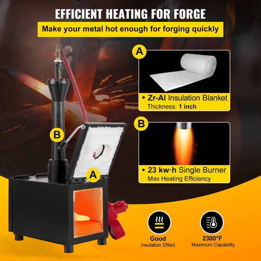 CMPROF-1+2D - High-Temperature Propane Knife Forge with Durable Steel Structure