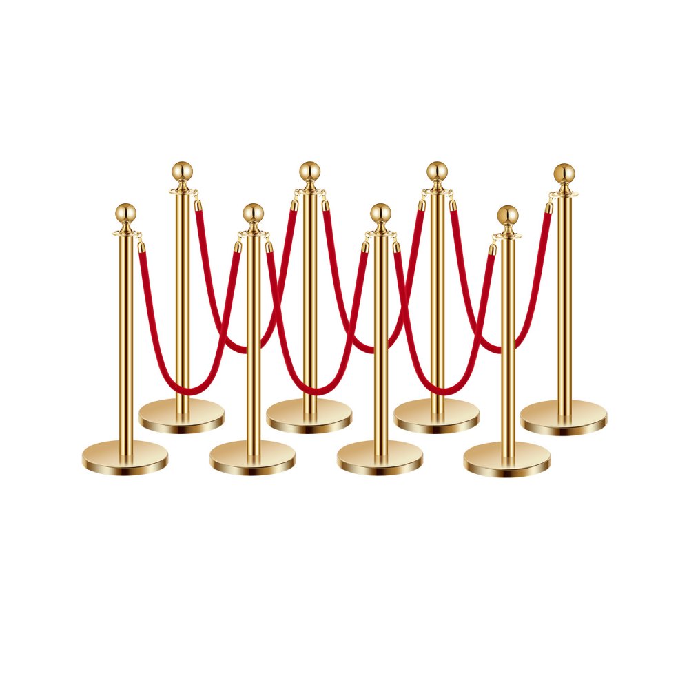 TJDYQ320PDTC8-6 - Durable Stainless Steel Stanchions with 4.92ft Velvet Rope
