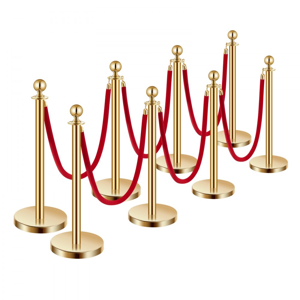 TJDYQ320PDTC8-6 - Durable Stainless Steel Stanchions with 4.92ft Velvet Rope