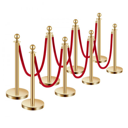 TJDYQ320PDTC8-6 - Durable Stainless Steel Stanchions with 4.92ft Velvet Rope