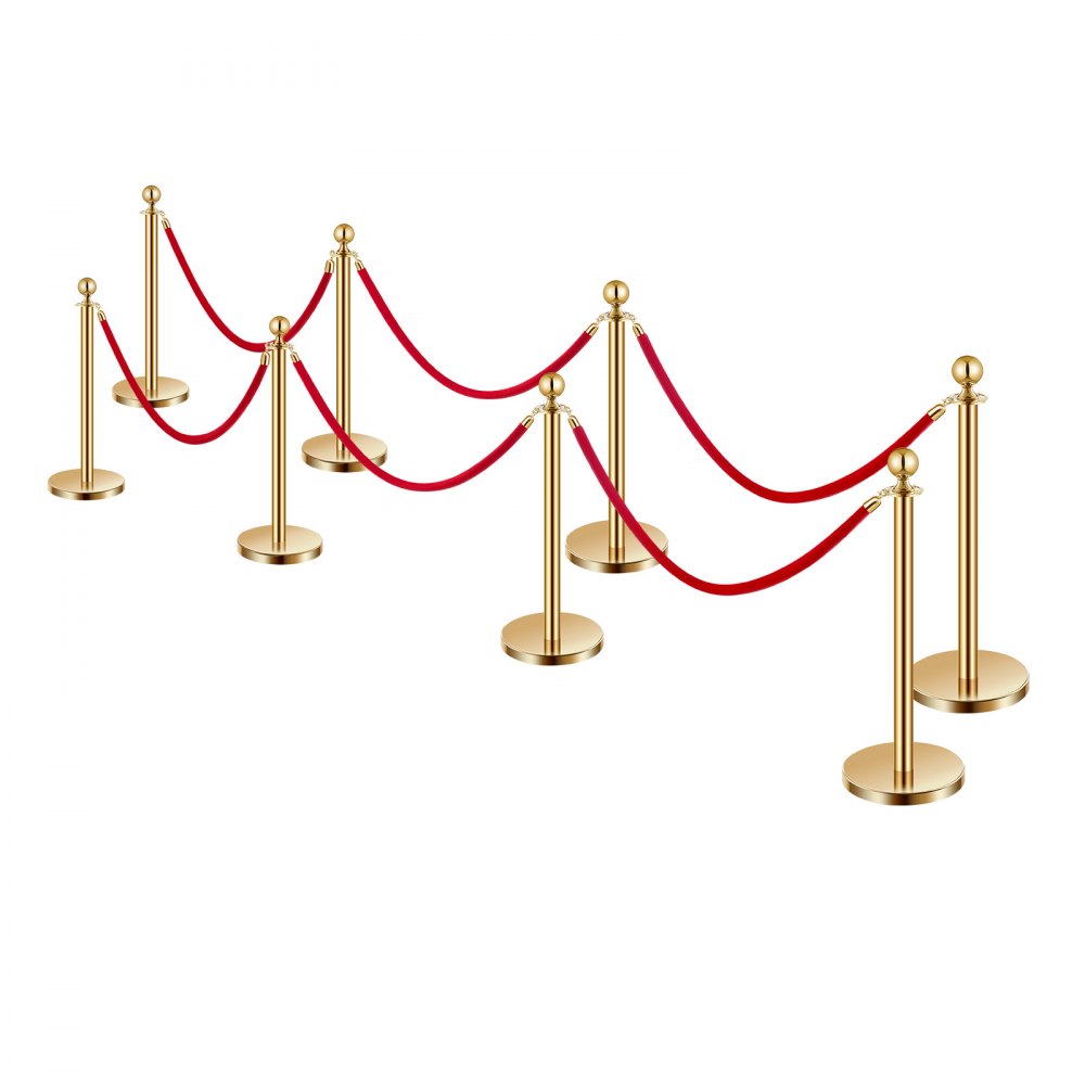 TJDYQ320PDTC8-6 - Durable Stainless Steel Stanchions with 4.92ft Velvet Rope