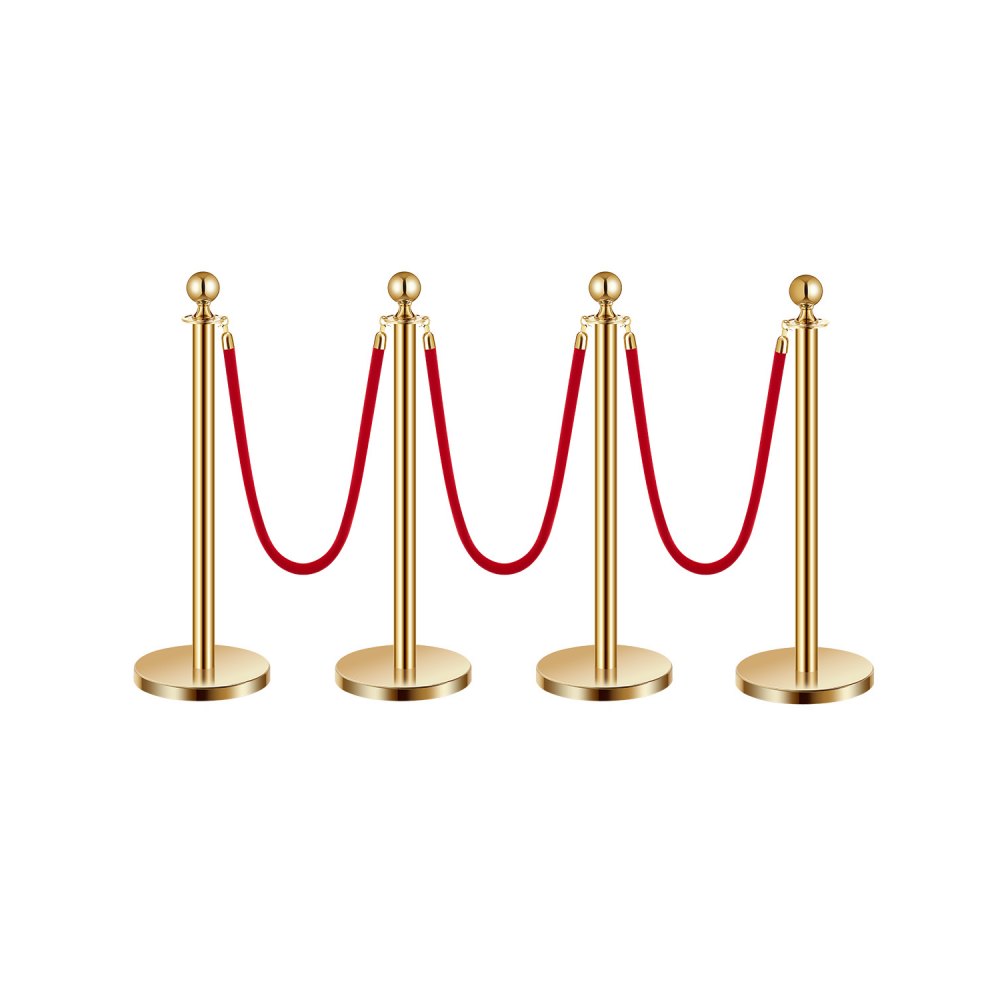 TJDYQ320PDTC4-3 - 201 Stainless Steel Stanchion with 4.92ft Velvet Rope