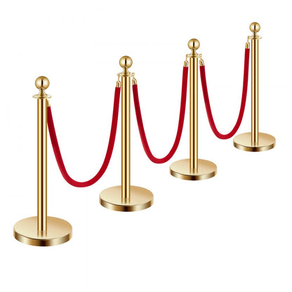 TJDYQ320PDTC4-3 - 201 Stainless Steel Stanchion with 4.92ft Velvet Rope