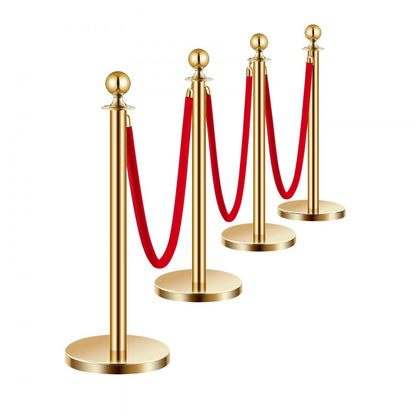 TJDYQ320PDTC4-3 - 201 Stainless Steel Stanchion with 4.92ft Velvet Rope