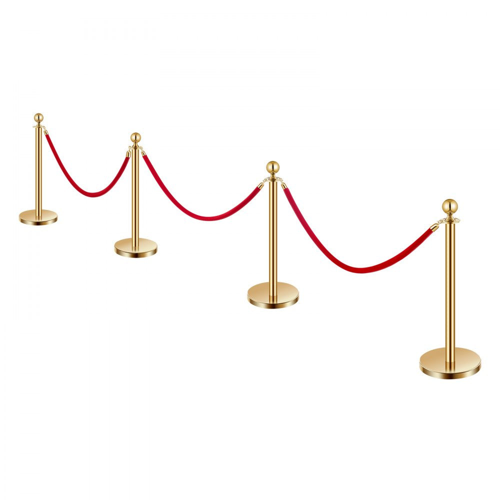 TJDYQ320PDTC4-3 - 201 Stainless Steel Stanchion with 4.92ft Velvet Rope