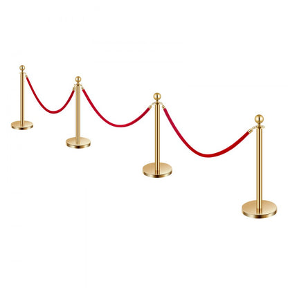 TJDYQ320PDTC4-3 - 201 Stainless Steel Stanchion with 4.92ft Velvet Rope