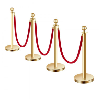 TJDYQ320PDTC4-3 - 201 Stainless Steel Stanchion with 4.92ft Velvet Rope