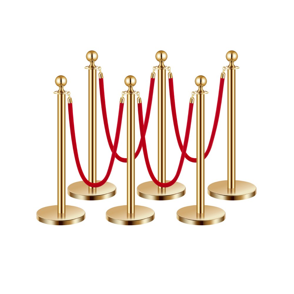 TJDYQ320PDTC6-4 - Stainless Steel Stanchions with 1.5m Velvet Rope for Events