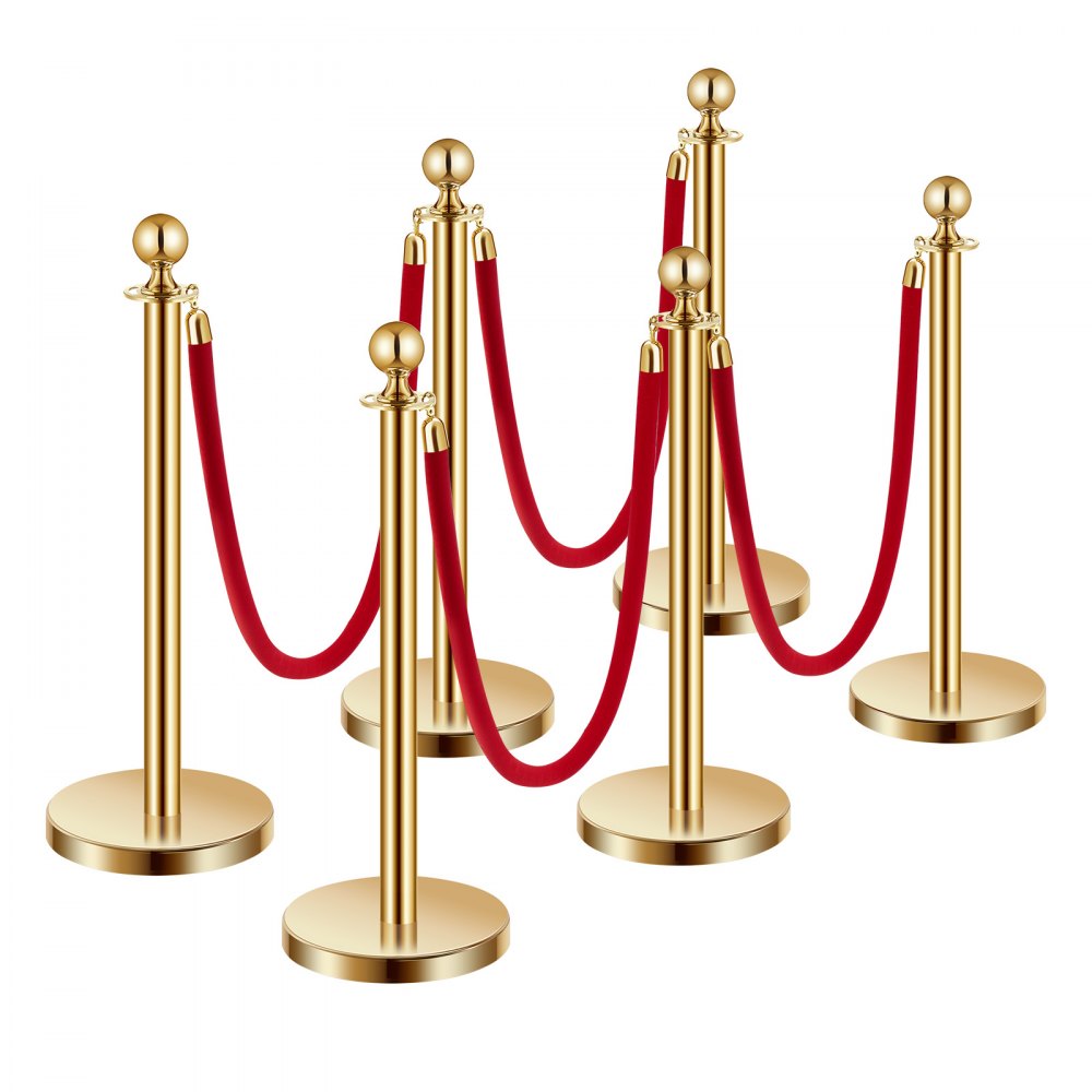 TJDYQ320PDTC6-4 - Stainless Steel Stanchions with 1.5m Velvet Rope for Events