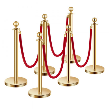 TJDYQ320PDTC6-4 - Stainless Steel Stanchions with 1.5m Velvet Rope for Events