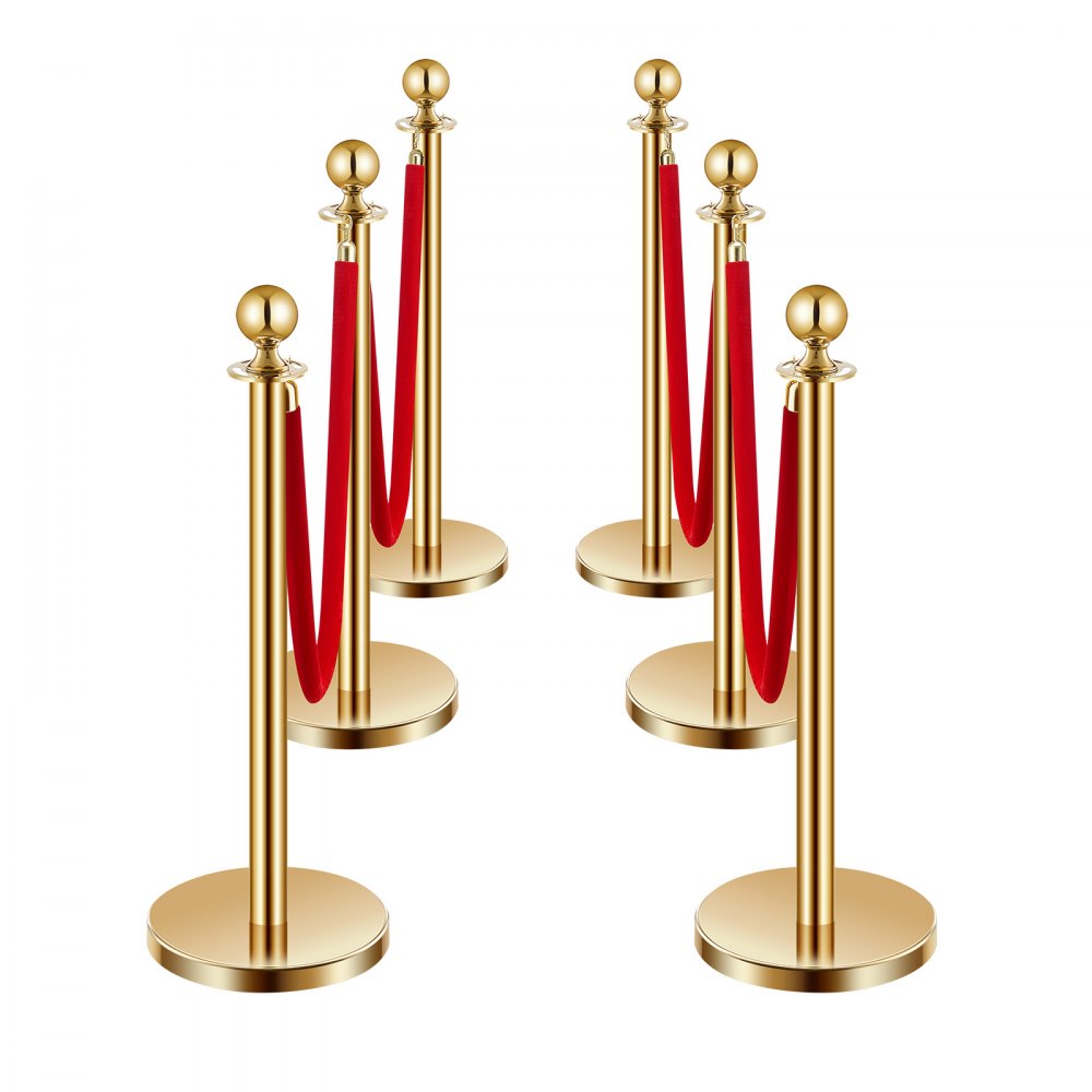 TJDYQ320PDTC6-4 - Stainless Steel Stanchions with 1.5m Velvet Rope for Events