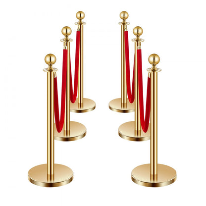 TJDYQ320PDTC6-4 - Stainless Steel Stanchions with 1.5m Velvet Rope for Events