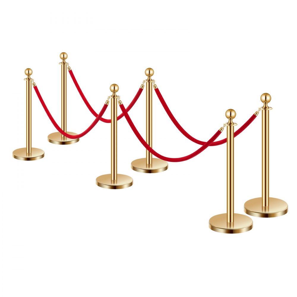 TJDYQ320PDTC6-4 - Stainless Steel Stanchions with 1.5m Velvet Rope for Events