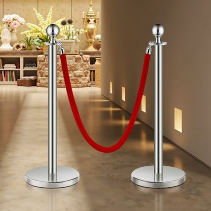 BXGDYQ320PDTC8-4 - Durable Stainless Steel Stanchion with 4.92 ft Velvet Rope