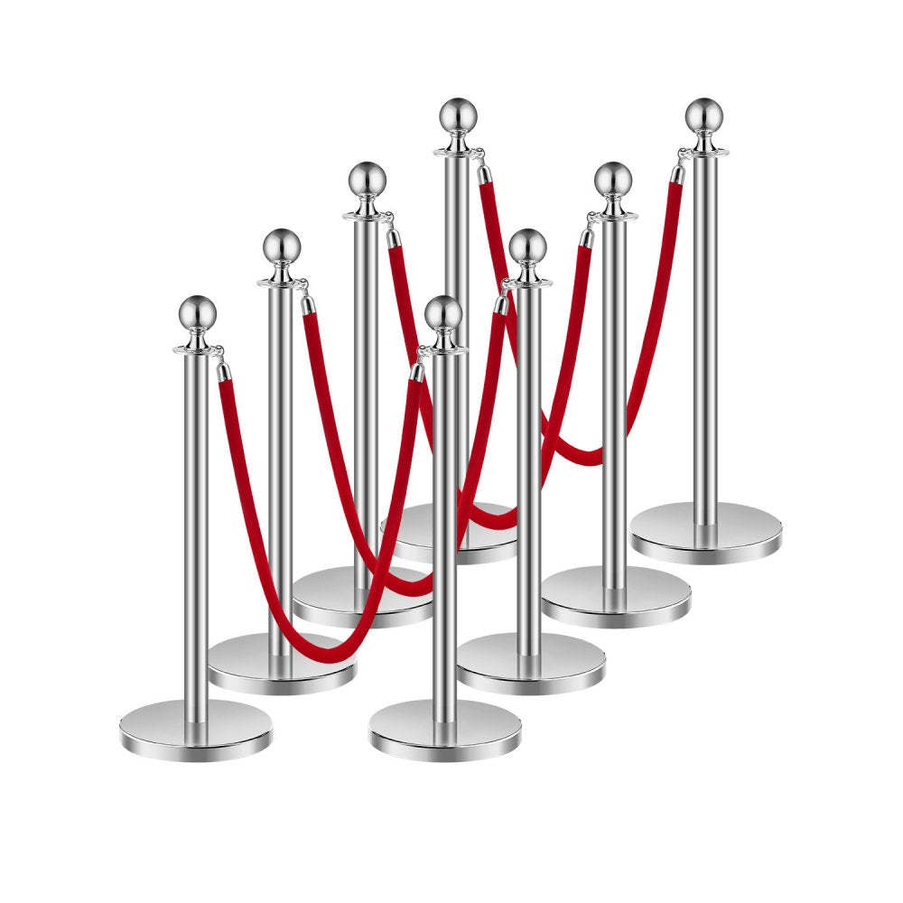 BXGDYQ320PDTC8-4 - Durable Stainless Steel Stanchion with 4.92 ft Velvet Rope
