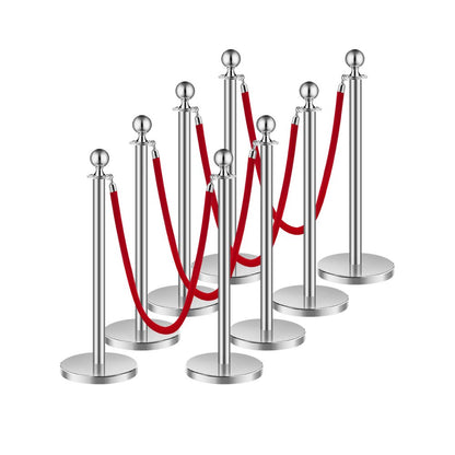 BXGDYQ320PDTC8-4 - Durable Stainless Steel Stanchion with 4.92 ft Velvet Rope