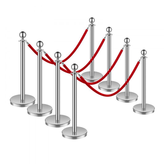 BXGDYQ320PDTC8-4 - Durable Stainless Steel Stanchion with 4.92 ft Velvet Rope