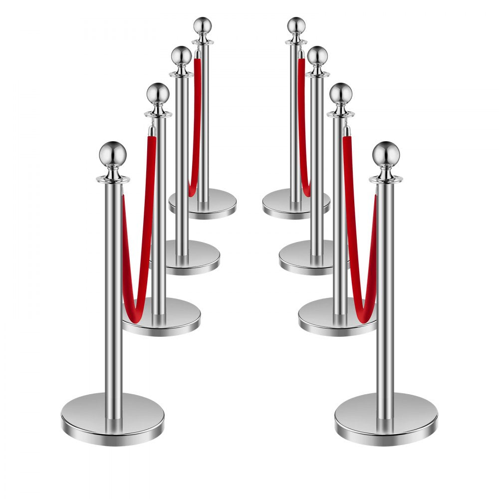 BXGDYQ320PDTC8-4 - Durable Stainless Steel Stanchion with 4.92 ft Velvet Rope