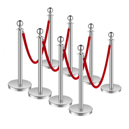 BXGDYQ320PDTC8-4 - Durable Stainless Steel Stanchion with 4.92 ft Velvet Rope