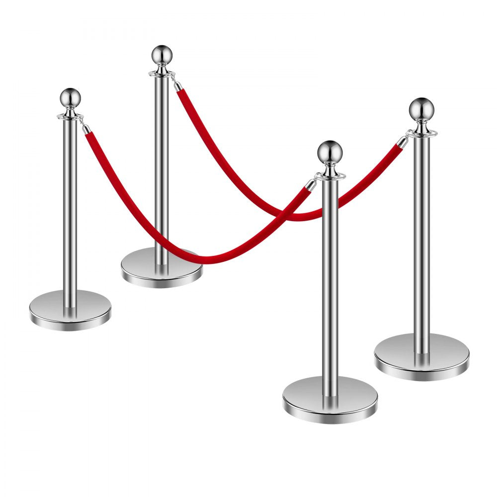 BXGDYQ320PDTC4-2 - Durable Stainless Steel Stanchion with 4.92ft Velvet Rope