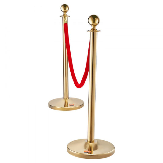 TJDYQTCRED4-2 - 31.5" Stainless Steel Stanchion Post with Red Velvet Rope