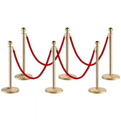 TJDYQTCRED6-4 - Durable Stainless Steel Stanchions with Fillable Base for Events