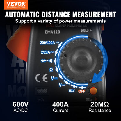 EM4120 - VEVOR Digital Clamp Meter for AC/DC Voltage and Current Measurement