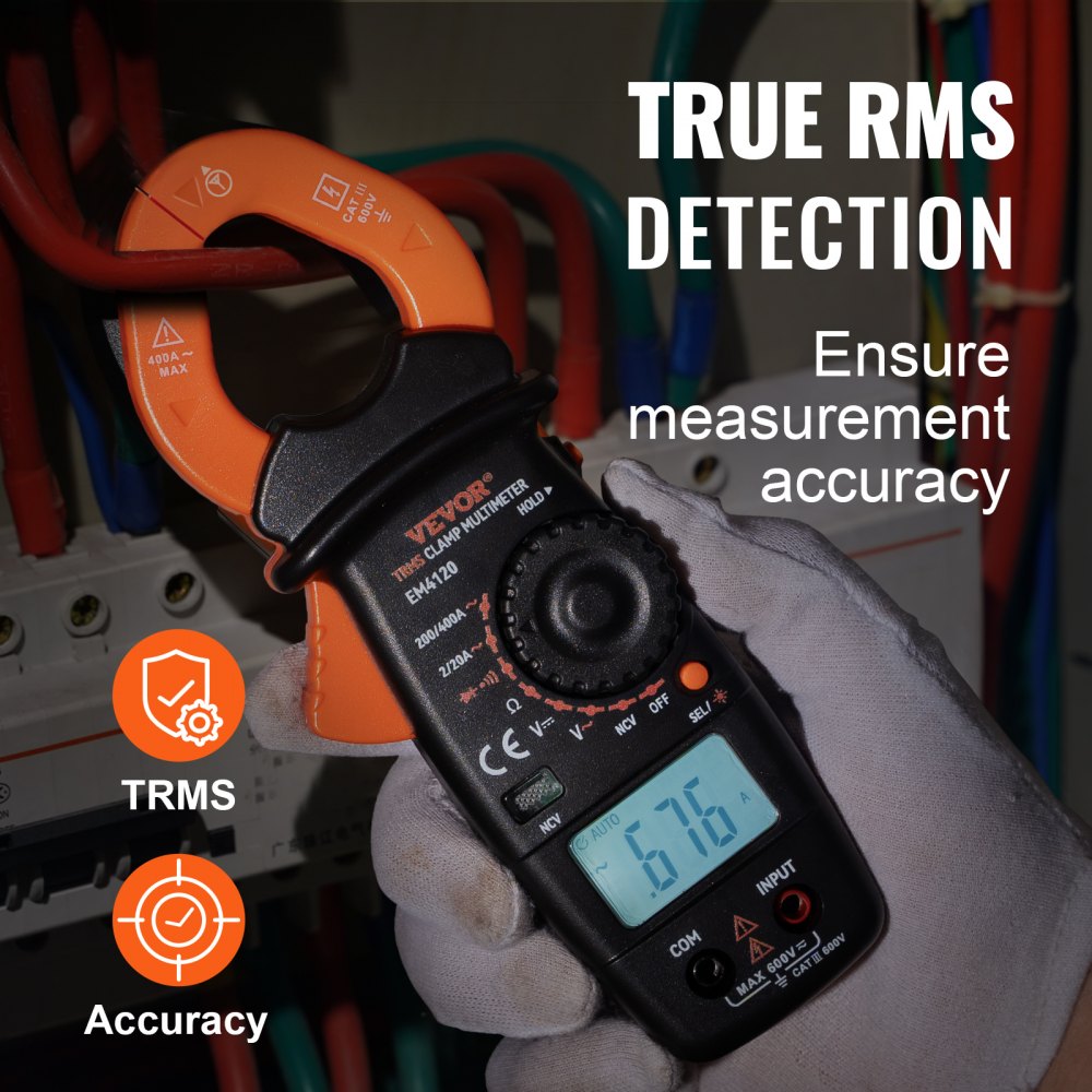 EM4120 - VEVOR Digital Clamp Meter for AC/DC Voltage and Current Measurement