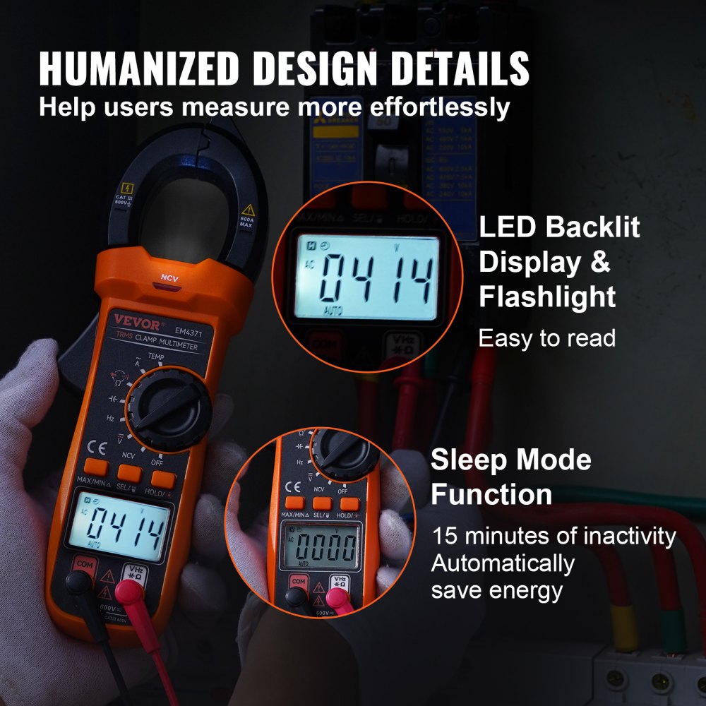 EM4371 - 600V AC/DC Clamp Meter for Easy Current Measurement