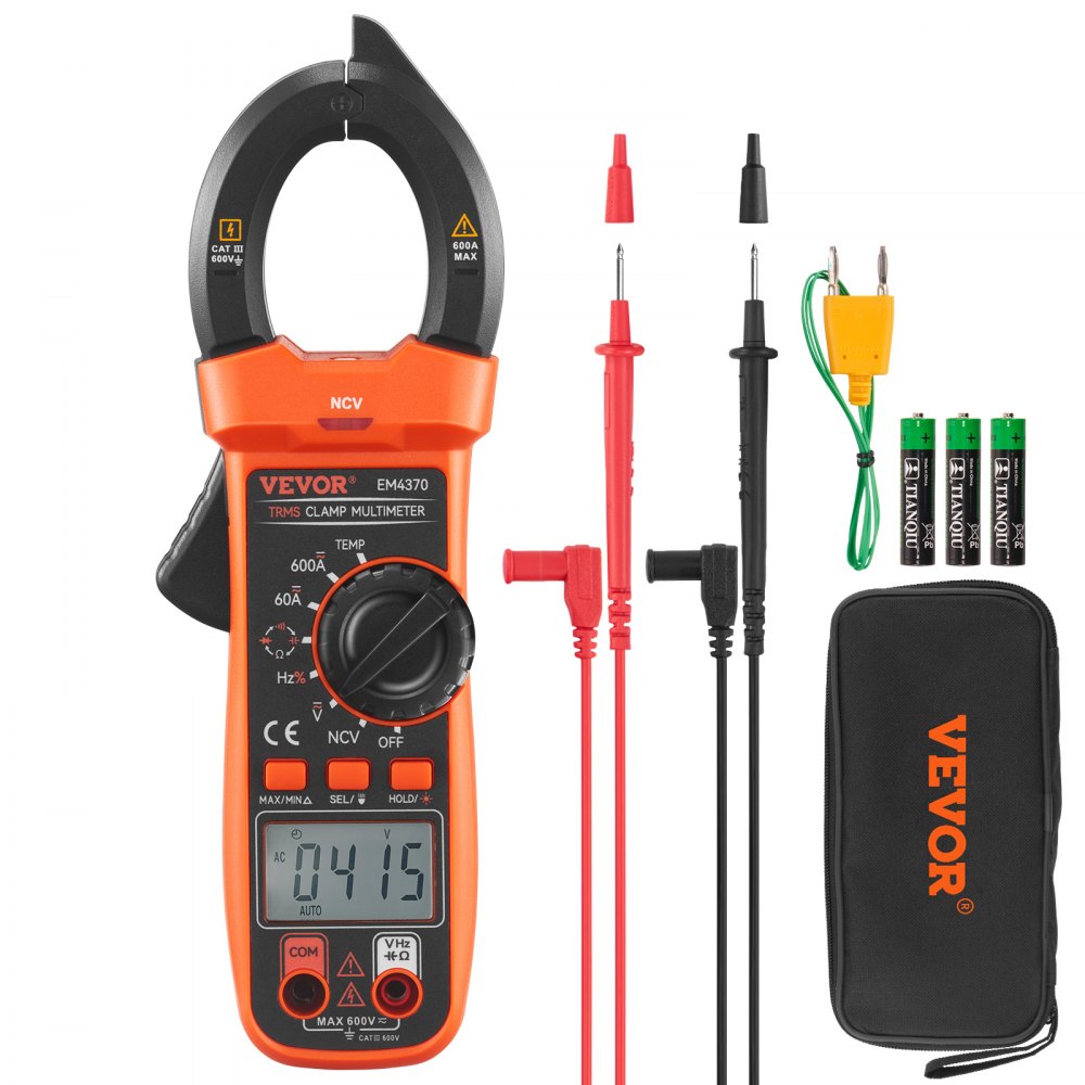 EM4370 - Versatile VEVOR Digital Clamp Meter for Accurate DC/AC Measurements