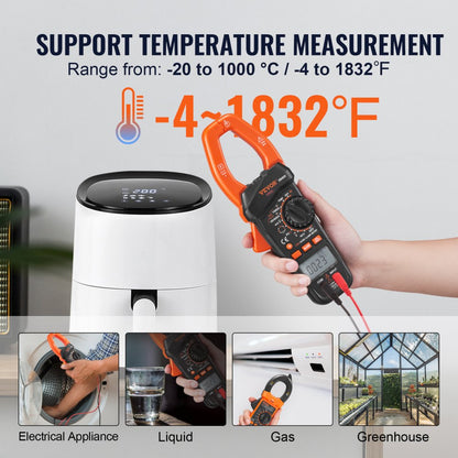 EM4659A - VEVOR 6000 Counts Digital Clamp Meter, 1000A Capacity