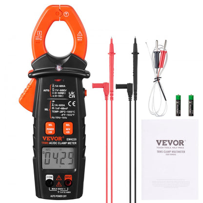 EM4220 - VEVOR 600A Digital Clamp Meter for Precise Electrical Measurements