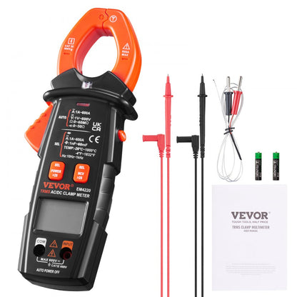 EM4220 - VEVOR 600A Digital Clamp Meter for Precise Electrical Measurements