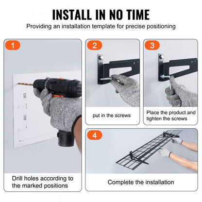 LL1248 - Heavy-Duty Wall Shelves: 200 lbs Capacity, Metal Design