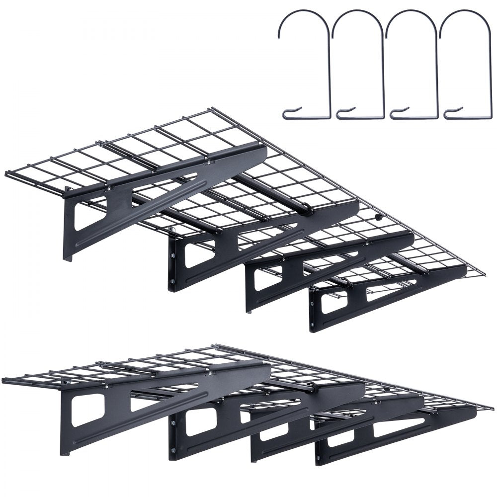 LL2472 - Heavy-Duty Metal Wall Shelving, Holds 500 lbs, Ideal for Garage