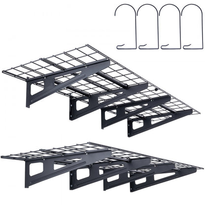 LL2472 - Heavy-Duty Metal Wall Shelving, Holds 500 lbs, Ideal for Garage