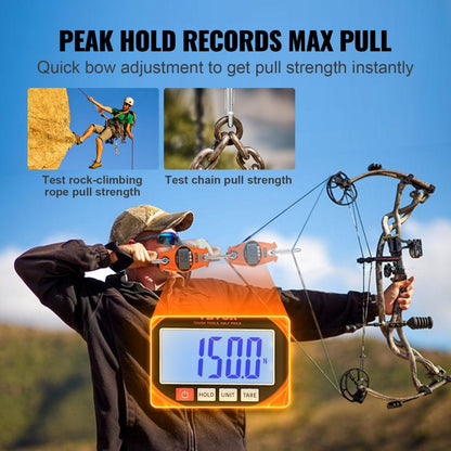 SF918 - Compact 660 lbs Digital Crane Scale with LCD & Anti-Drop Hook