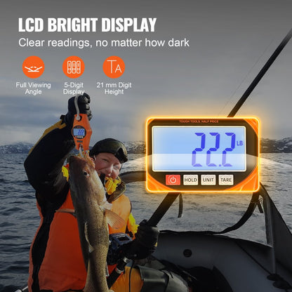 SF918 - Compact 660 lbs Digital Crane Scale with LCD & Anti-Drop Hook