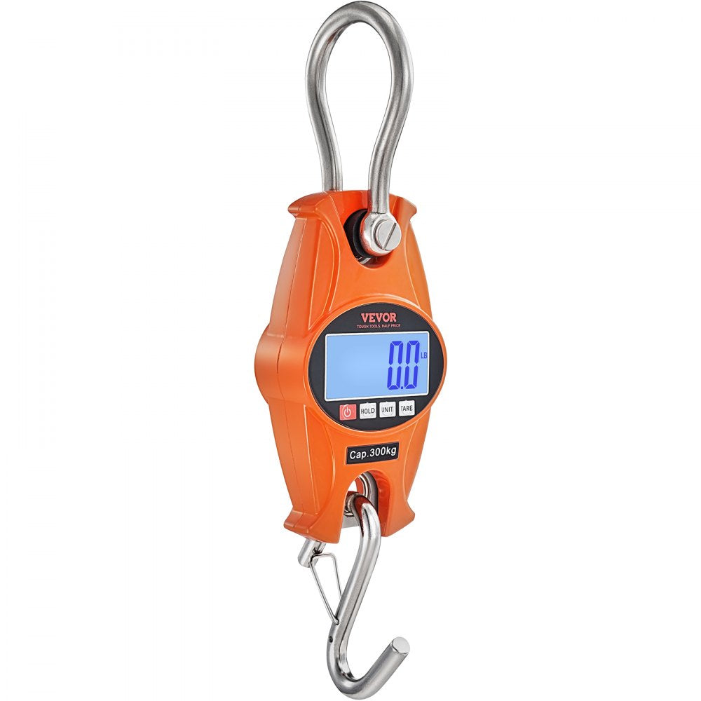 SF918 - Compact 660 lbs Digital Crane Scale with LCD & Anti-Drop Hook