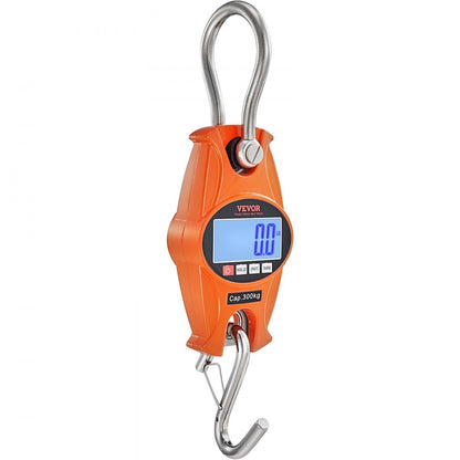 SF918 - Compact 660 lbs Digital Crane Scale with LCD & Anti-Drop Hook