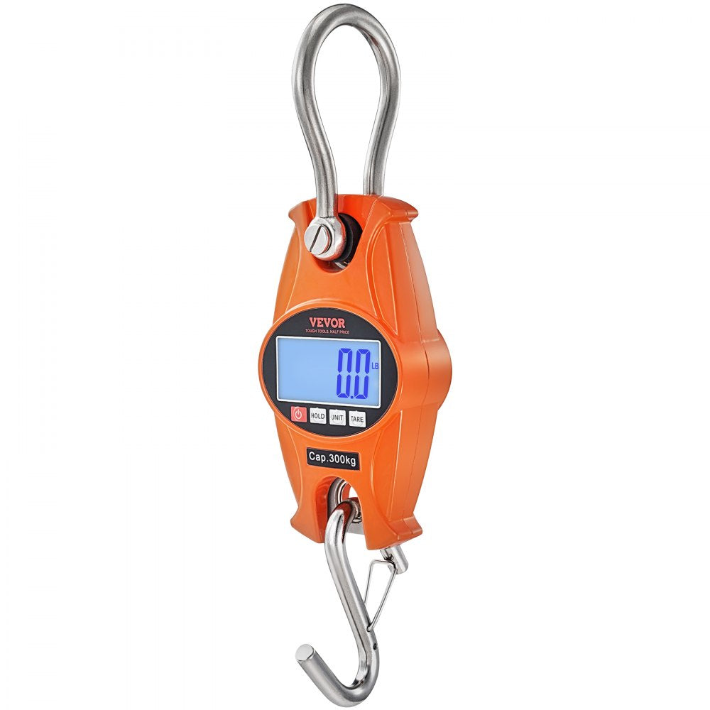 SF918 - Compact 660 lbs Digital Crane Scale with LCD & Anti-Drop Hook