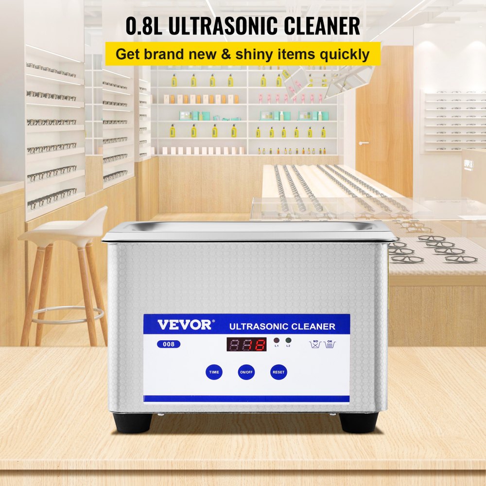 010461178048 - 0.8L VEVOR Ultrasonic Cleaner for Jewelry & Small Items