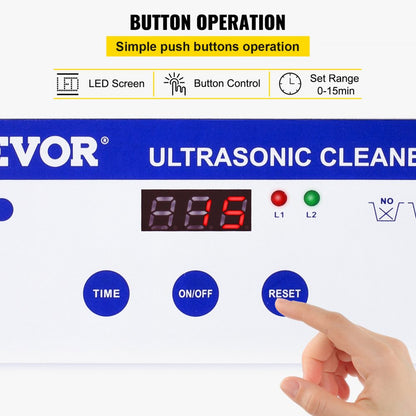 010461178048 - 0.8L VEVOR Ultrasonic Cleaner for Jewelry & Small Items