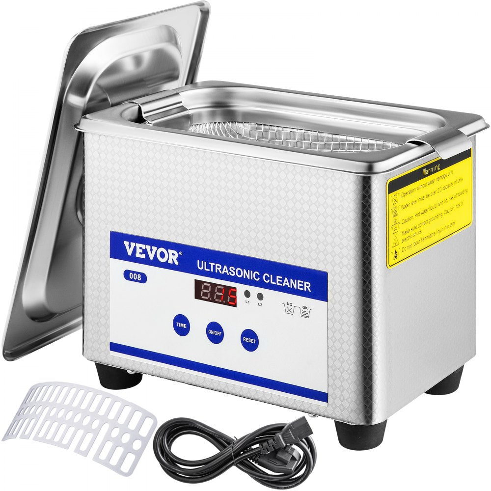 010461178048 - 0.8L VEVOR Ultrasonic Cleaner for Jewelry & Small Items