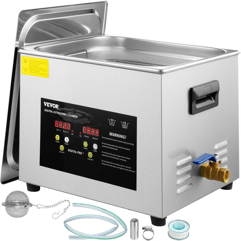 010923845384 - VEVOR 15L Ultrasonic Cleaner with 40kHz Wave & Timer