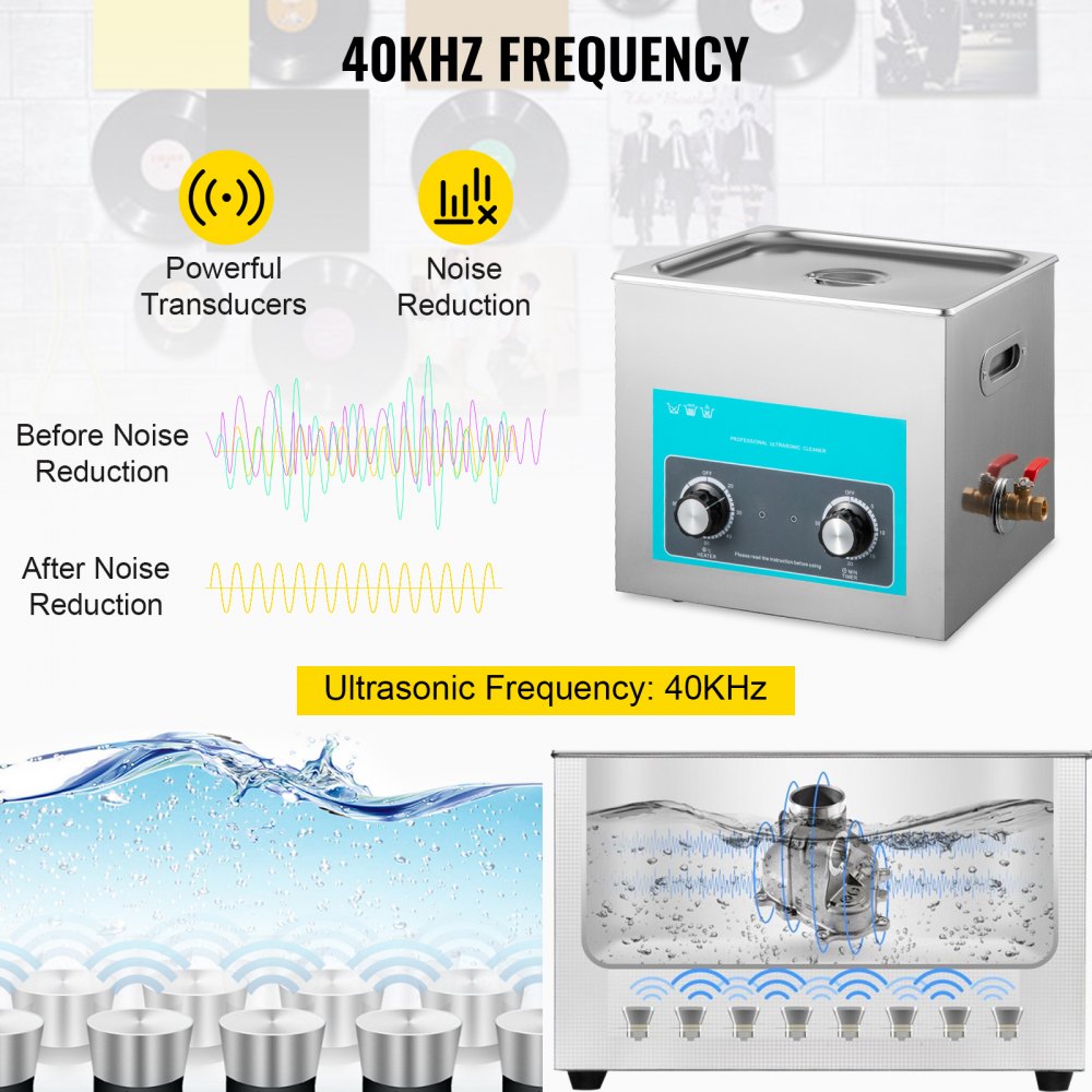 010646323549 - 15L Efficient Ultrasonic Cleaner with Heating & Timing Functions