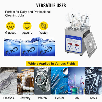 TH-010A - VEVOR 2L Ultrasonic Cleaner with Heating & 40kHz Frequency